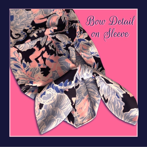 🌼NWT Lilly Pulitzer 3/4 Sleeve Blouse Top with Bow Detail Sz XL - Picture 5 of 14